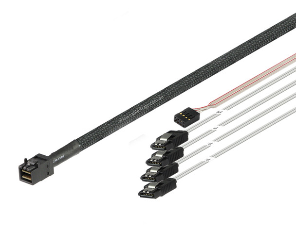50CM Internal Mini SAS HD SFF-8643 to 4 x SATA Cable with Side Band