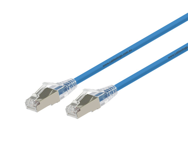0.5M Blue Small Diameter CAT6A 10G F/UTP 28AWG Cable LSZH ( Component Test )