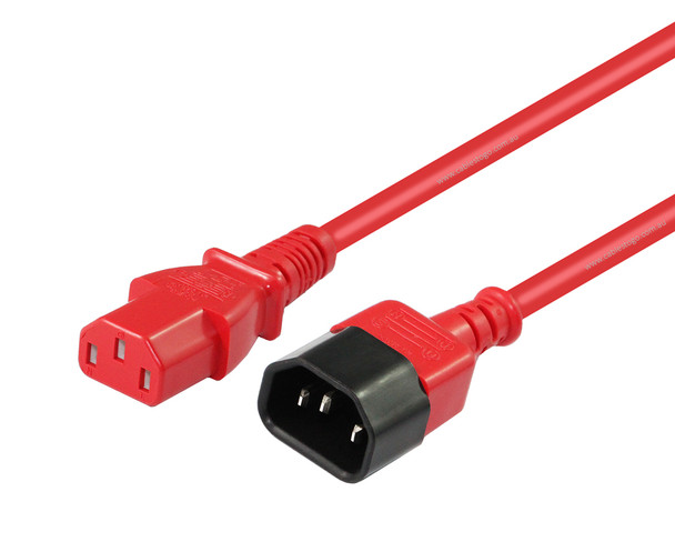 0.5M IEC C13 to IEC C14 Power Cable in Red