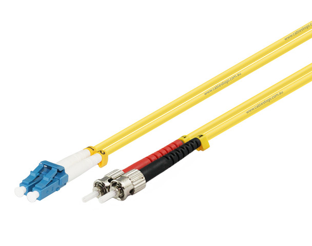 5M LC to ST Singlemode OS2/OS1 Duplex Fibre Patch Cable in Yellow
