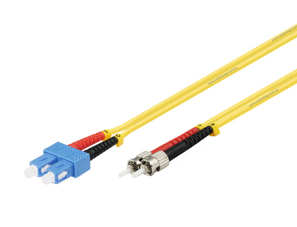 10M SC to ST Singlemode OS2/OS1 Duplex Fibre Patch Cable in Yellow