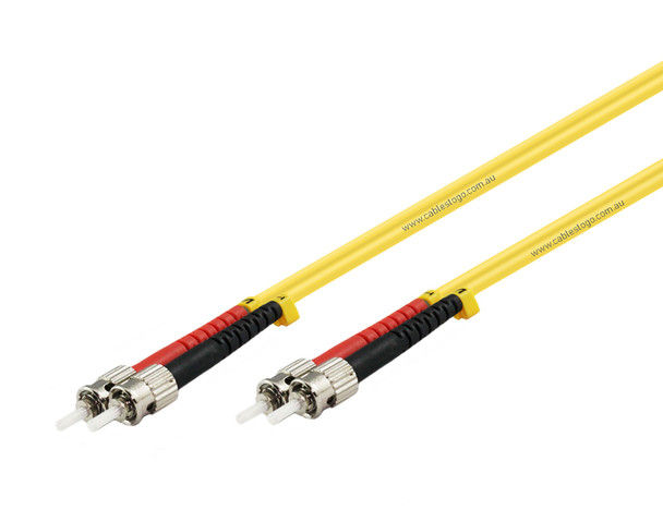 10M ST to ST Singlemode OS2/OS1 Duplex Fibre Patch Cable in Yellow