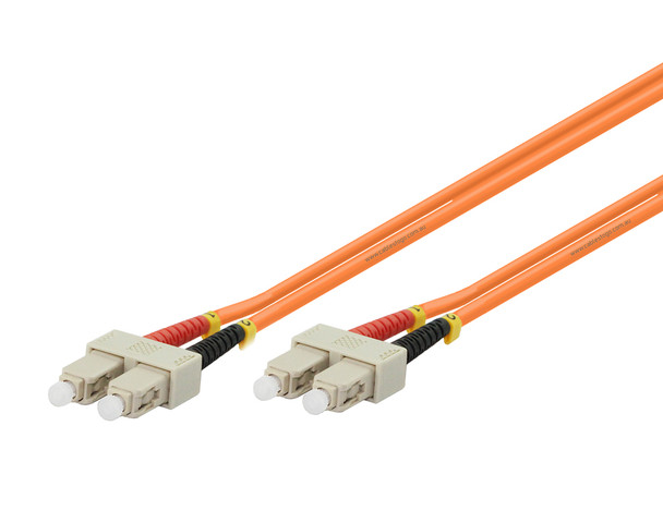 0.5M OM1 SC to SC Multimode Duplex Fibre Patch Cable in Orange