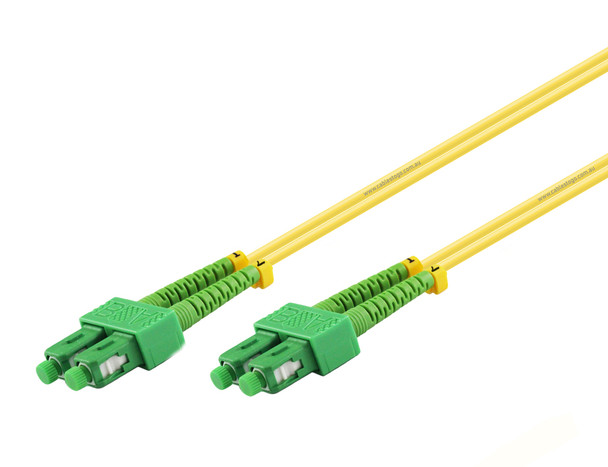 20M SCA to SCA Singlemode OS2/OS1 Duplex Fibre Patch Cable in Yellow
