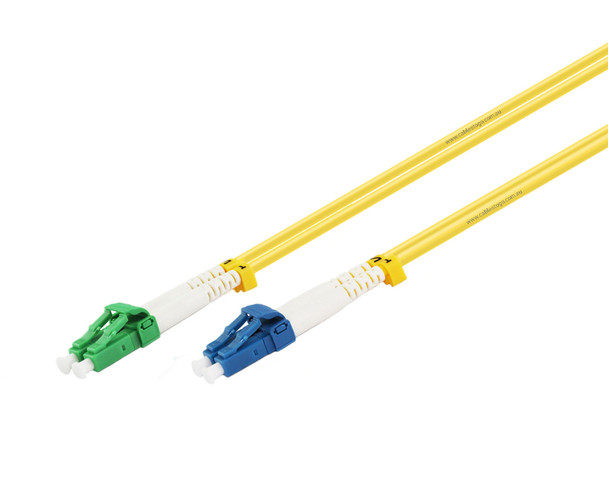 25M LC to LCA Singlemode OS2/OS1 Duplex Fibre Patch Cable in Yellow
