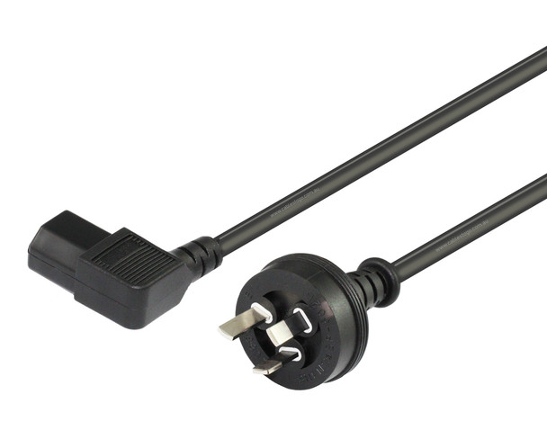 2M Wall Plug to Right Angle IEC C13 Power Cable