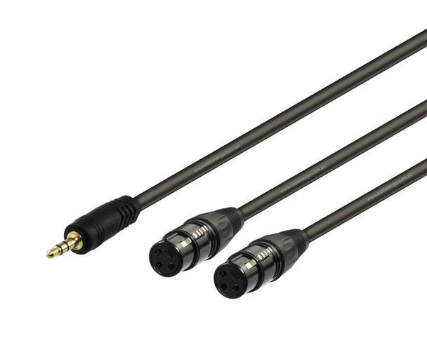 30CM 3.5MM Audio Male to Dual XLR Female Cable  ( Balanced )