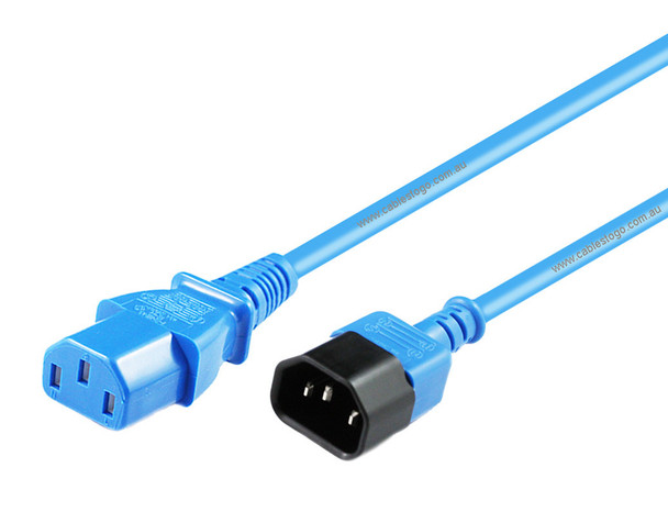 1.5M IEC C13 to IEC C14 Power Cable in Blue