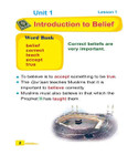 ICO Islamic Studies Grade 1 Part 1 lesson introducing Islamic belief and correct faith concepts