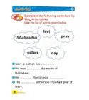 ICO Islamic Studies Grade 1 Part 1 worksheet on completing sentences about the Five Pillars of Islam