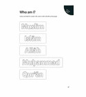 Safar Islamic Studies Workbook 1 Muslim, Islam, Allah, Muhammad and Quran cut-out activity page