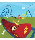 Ilyas & Duck Eid-Al-Fitr illustrated interior page featuring an amusement park ride