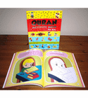 Quran Activity Book for Kids open pages showing colorful Quran learning and creative activities