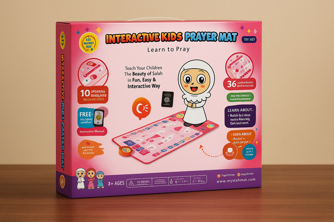 Salah Mat (Original, Pink Interactive Kids Prayer Mat)