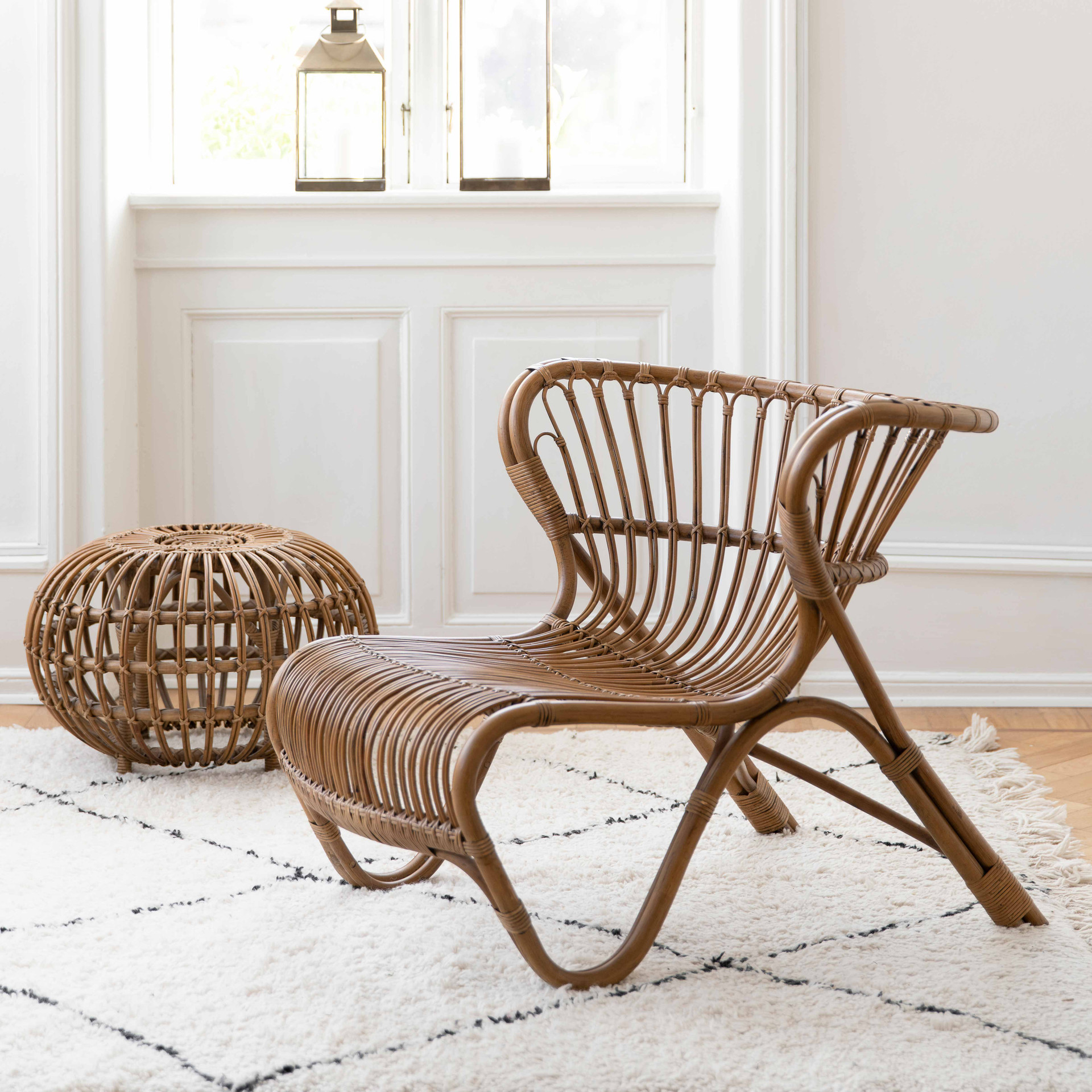 Sika Design Viggo Boesen Fox Chair Rattan Lounge Chair