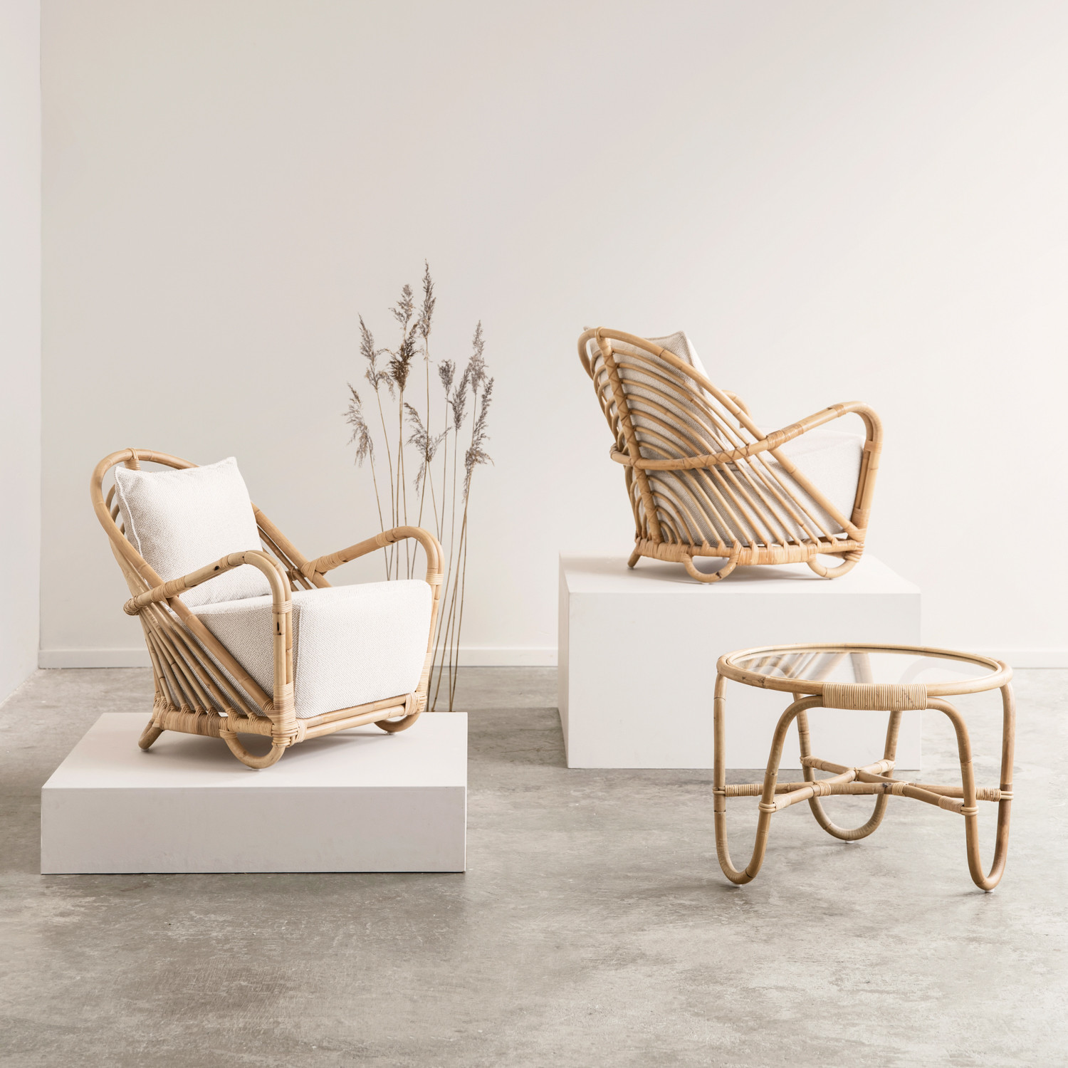Sika Design Arne Jacobsen Charlottenborg Table - Rattan Side Table