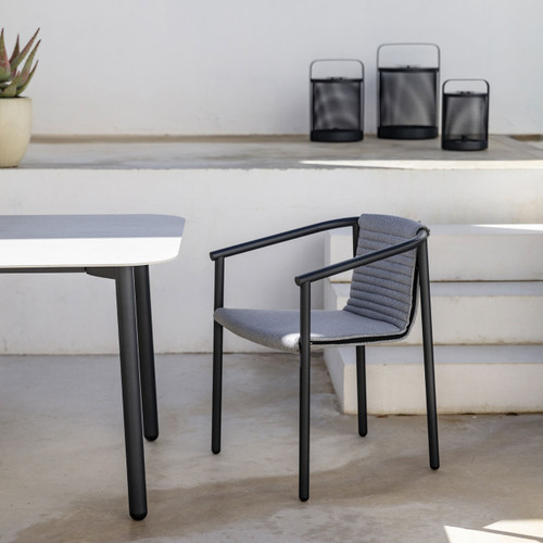 Duct Round Arm Chair Integrated Cushion