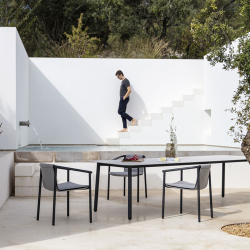 Duct Round Arm Chair Integrated Cushion