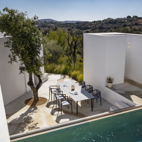 Duct Round Arm Chair Integrated Cushion