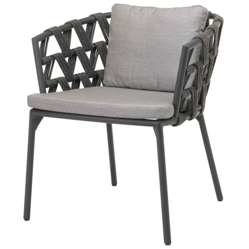 Leo Dining Chair w/Sunbrella Savane Zinc Cushions