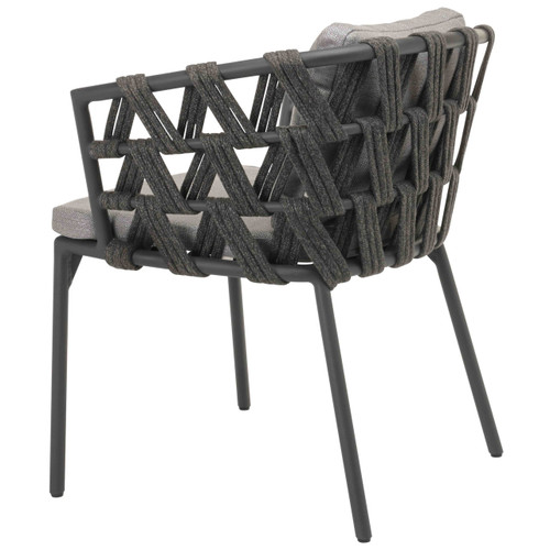 Leo Dining Chair w/Sunbrella Savane Zinc Cushions