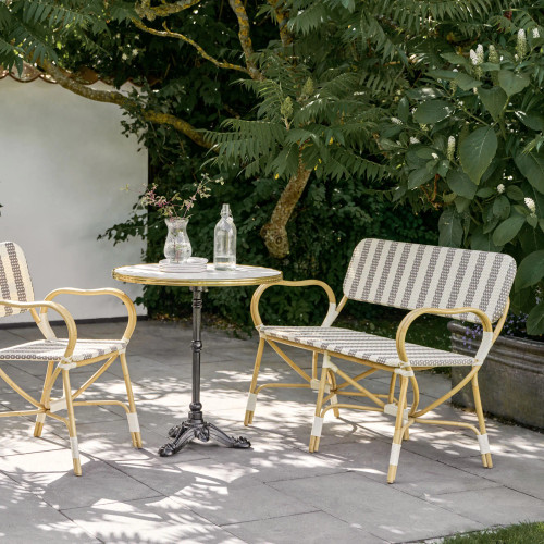 Franco Albini Exterior Bistro Bench - Stripe Franco Albini Exterior Bistro Bench - Stripe