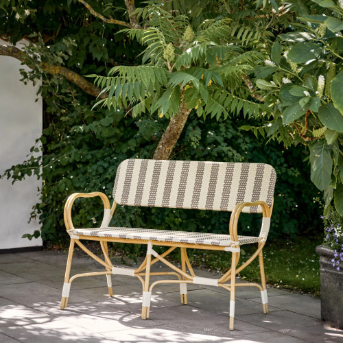 Franco Albini Exterior Bistro Bench - Stripe Franco Albini Exterior Bistro Bench - Stripe