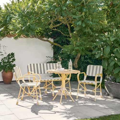Franco Albini Exterior Bistro Bench - Stripe Franco Albini Exterior Bistro Bench - Stripe