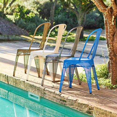 Tolix A Chair Perforated Outdoor by the pool