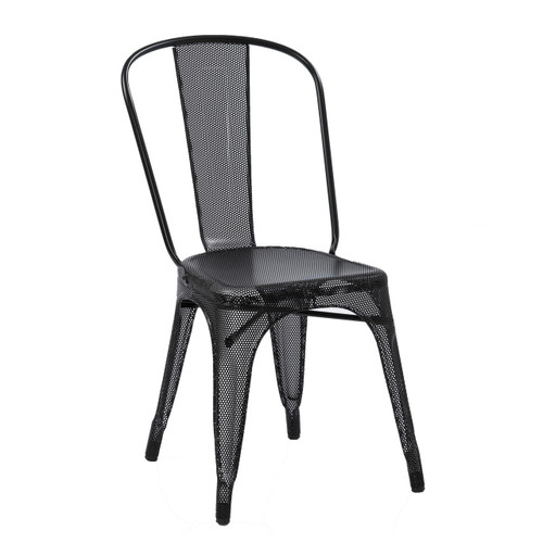 Tolix A Chair Perforated Outdoor Black Matte fine texture finish