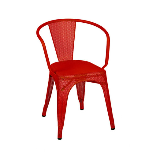 Tolix A56 Arm Chair Perforated Outdoor piment chili Tolix A56 Arm Chair Perforated Outdoor piment chili