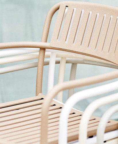 Tolix Patio outdoor dining chair with slats detail Tolix Patio outdoor dining chair with slats detail