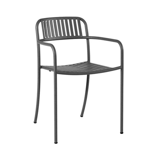 Patio Outdoor Slatted Dining Arm Chair