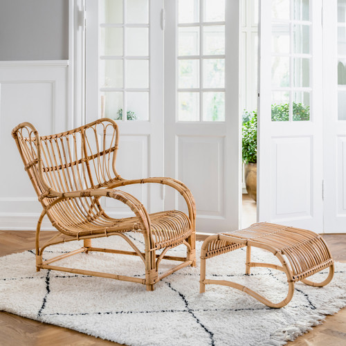 Viggo Boesen Teddy Rattan Footstool Viggo Boesen Teddy Rattan Footstool