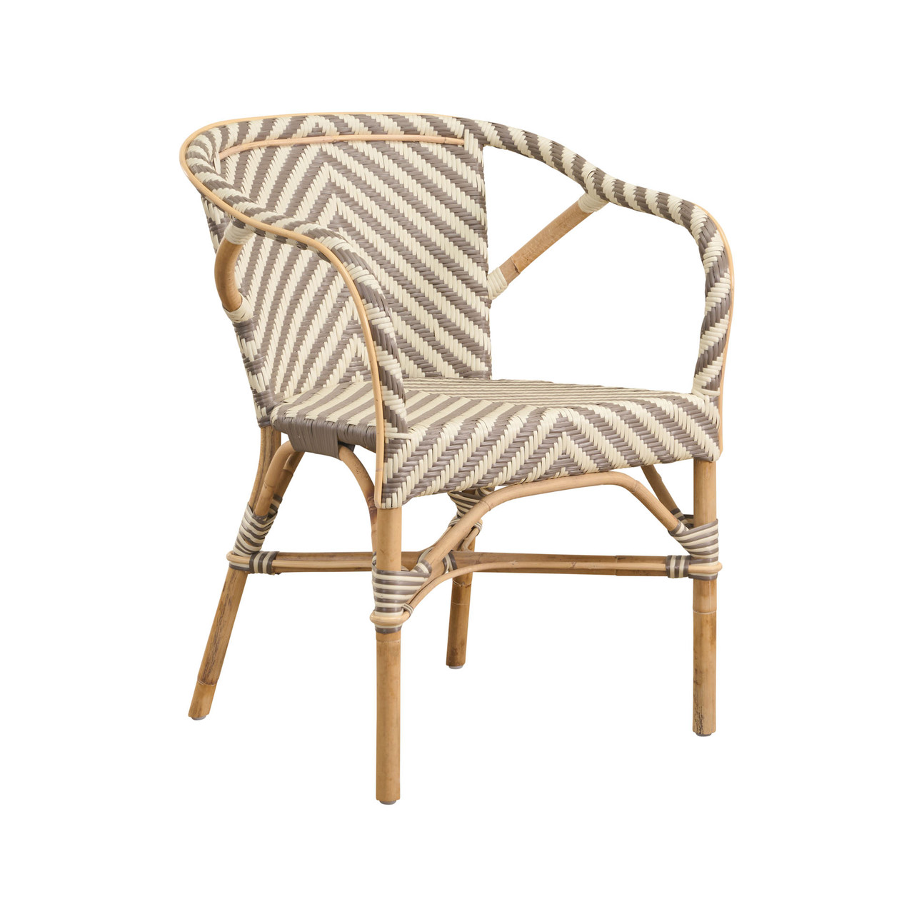 Sika Design Madeleine Arm Chair - Stackable Rattan French Bistro