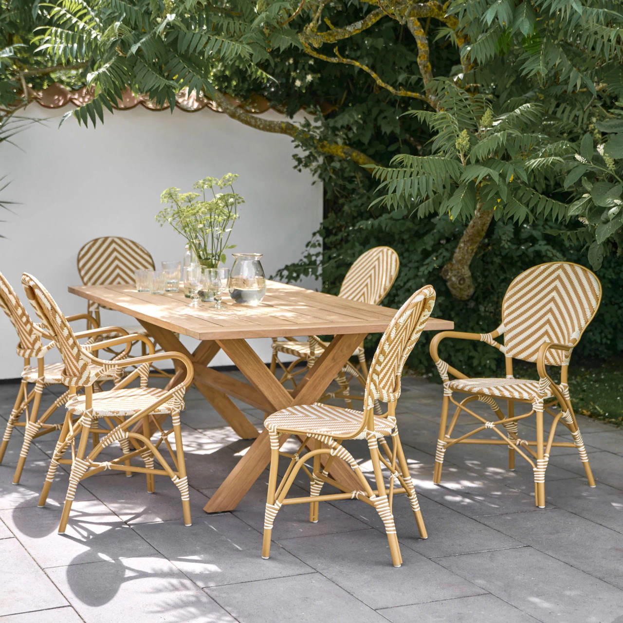 Madeleine Outdoor Bistro Arm Chair - Chevron