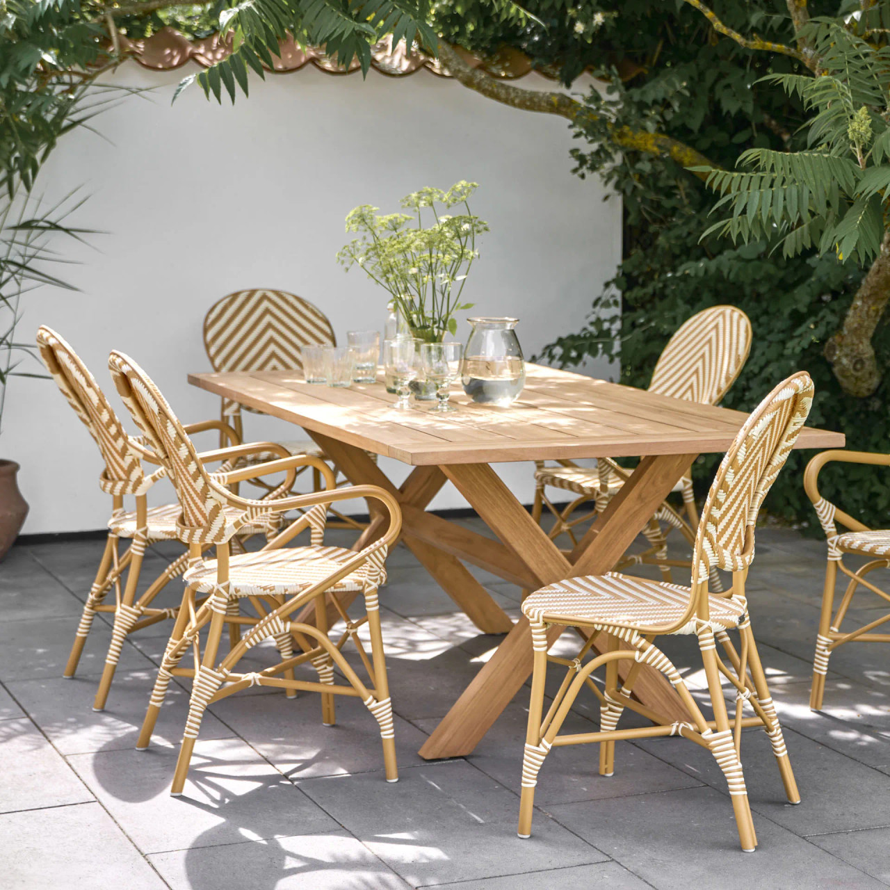 Isabell Outdoor Bistro Arm Chair - Chevron