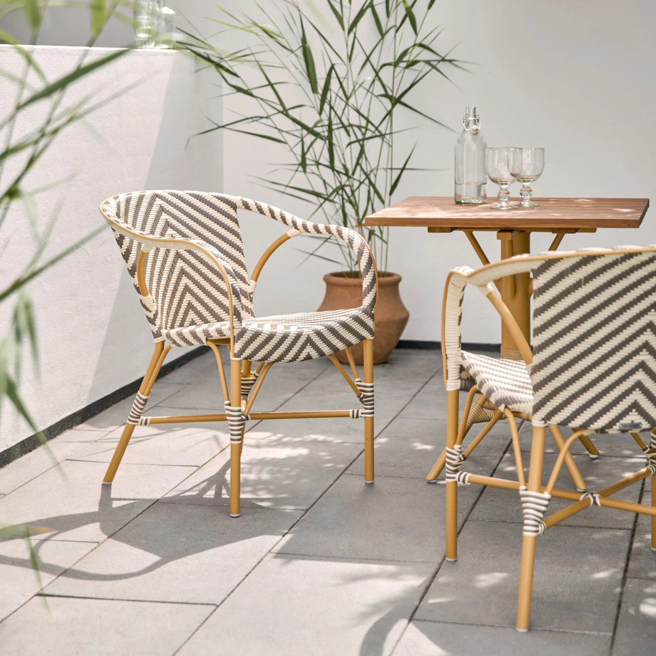 Madeleine Outdoor Bistro Arm Chair - Chevron