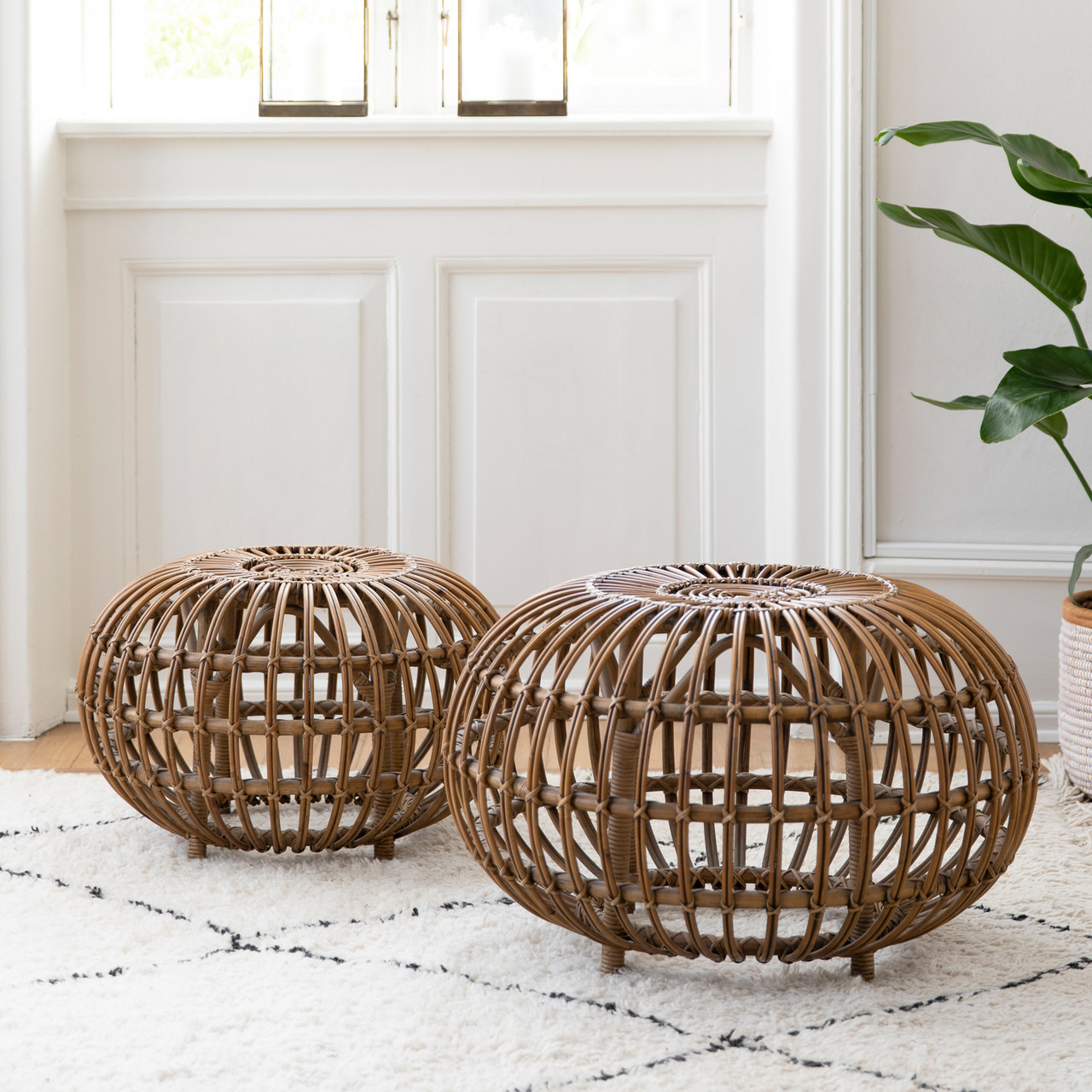 Sika Design L Franco Albini ラタンオットマン L ② Sika Design Franco Albini Ottoman Small - Rattan Foot Rest