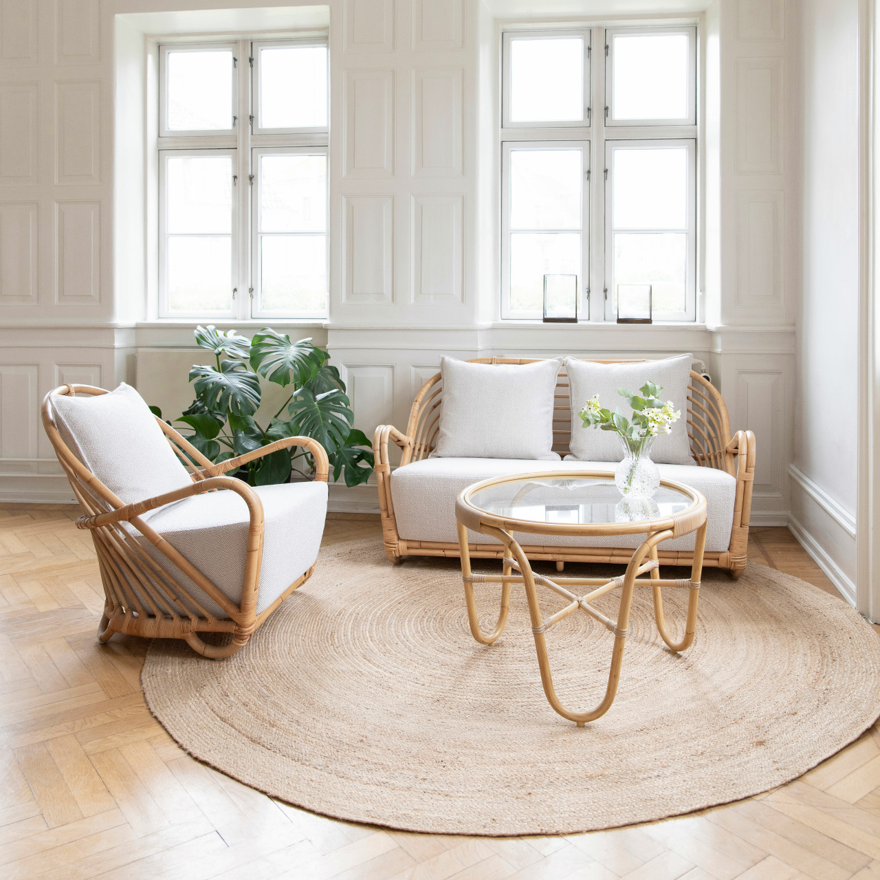 Sika Design Franco Albini Ottoman Large - Rattan Foot Rest