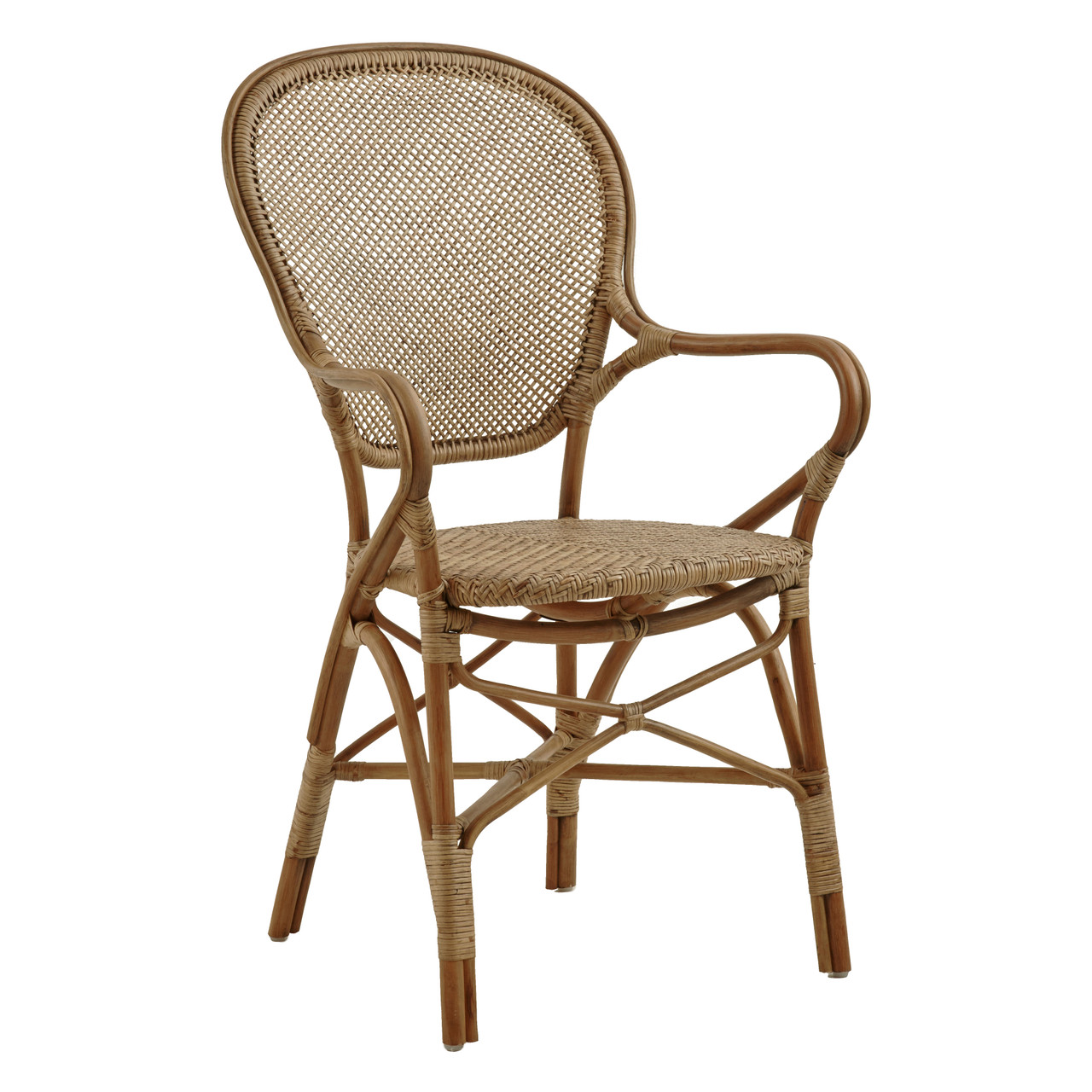 Sika Design Rossini Arm Chair - Stackable Rattan Bistro Chair