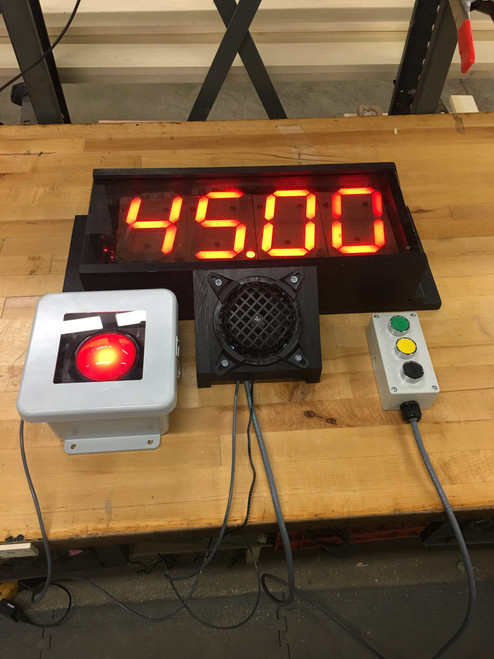 Time clock with built in audio and stop button