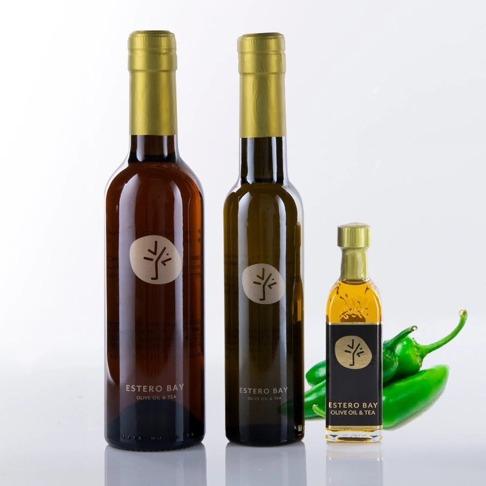 Bottle of Estero Bay Baklouti Green Chili Olive Oil