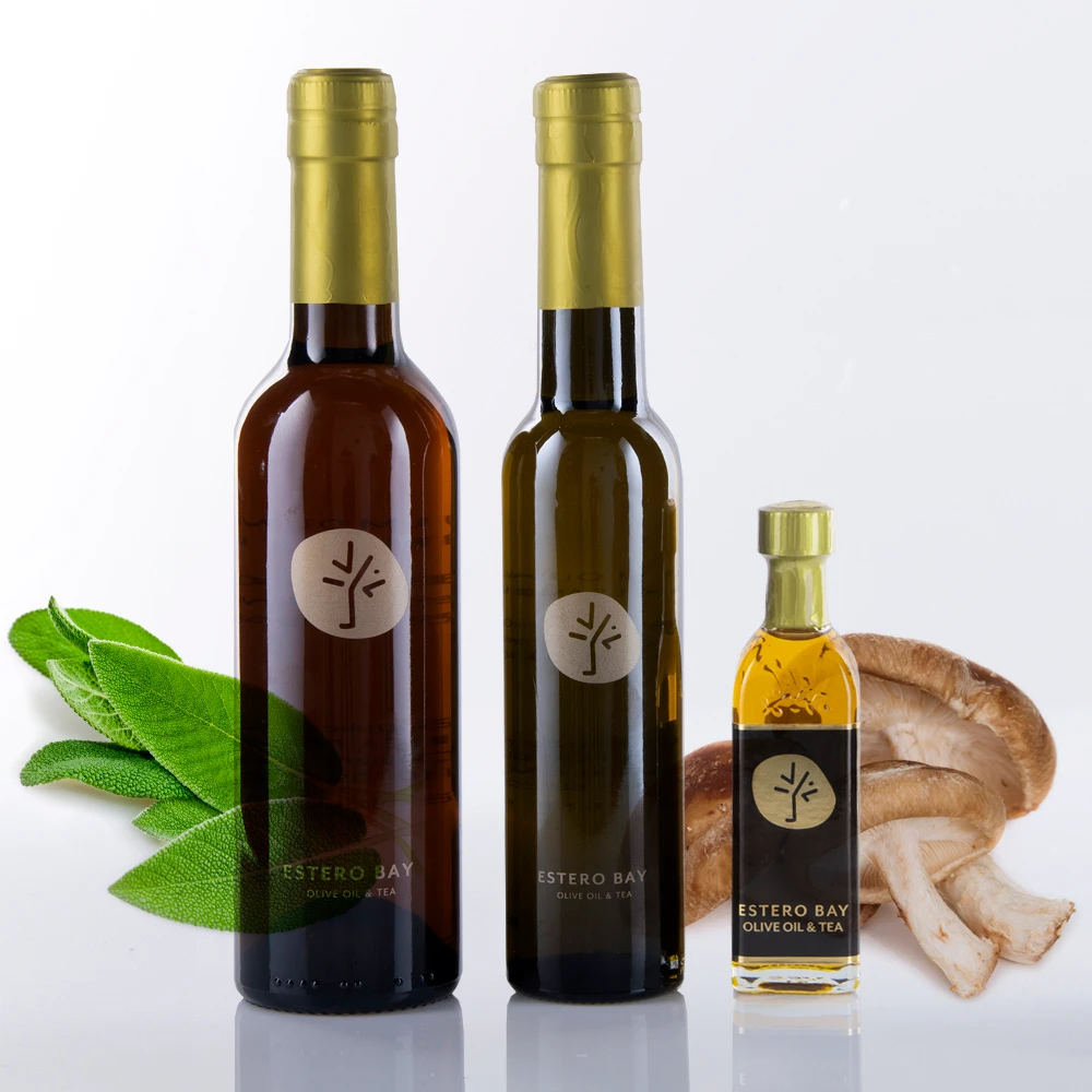 Bottle of Estero Bay Wild Mushroom & Sage Olive Oil