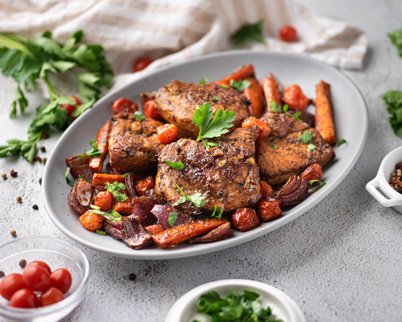 Baked Chicken & Veggies with Balsamic