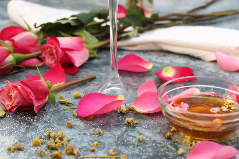 Chamomile and Rose Homemade Virgin Champagne Cocktail