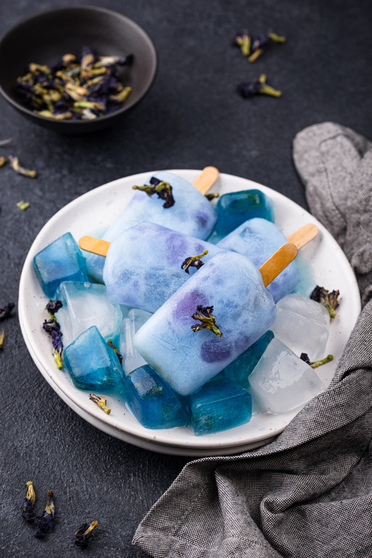 Butterfly Pea Flower Ice Cream Popsicles