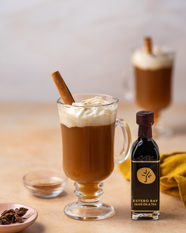 Spiced apple cider with dark chocolate balsamic vinegar