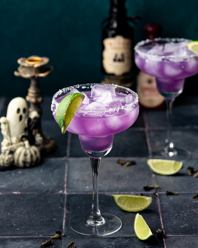 Spooky Margarita with Butterfly Pea Flower