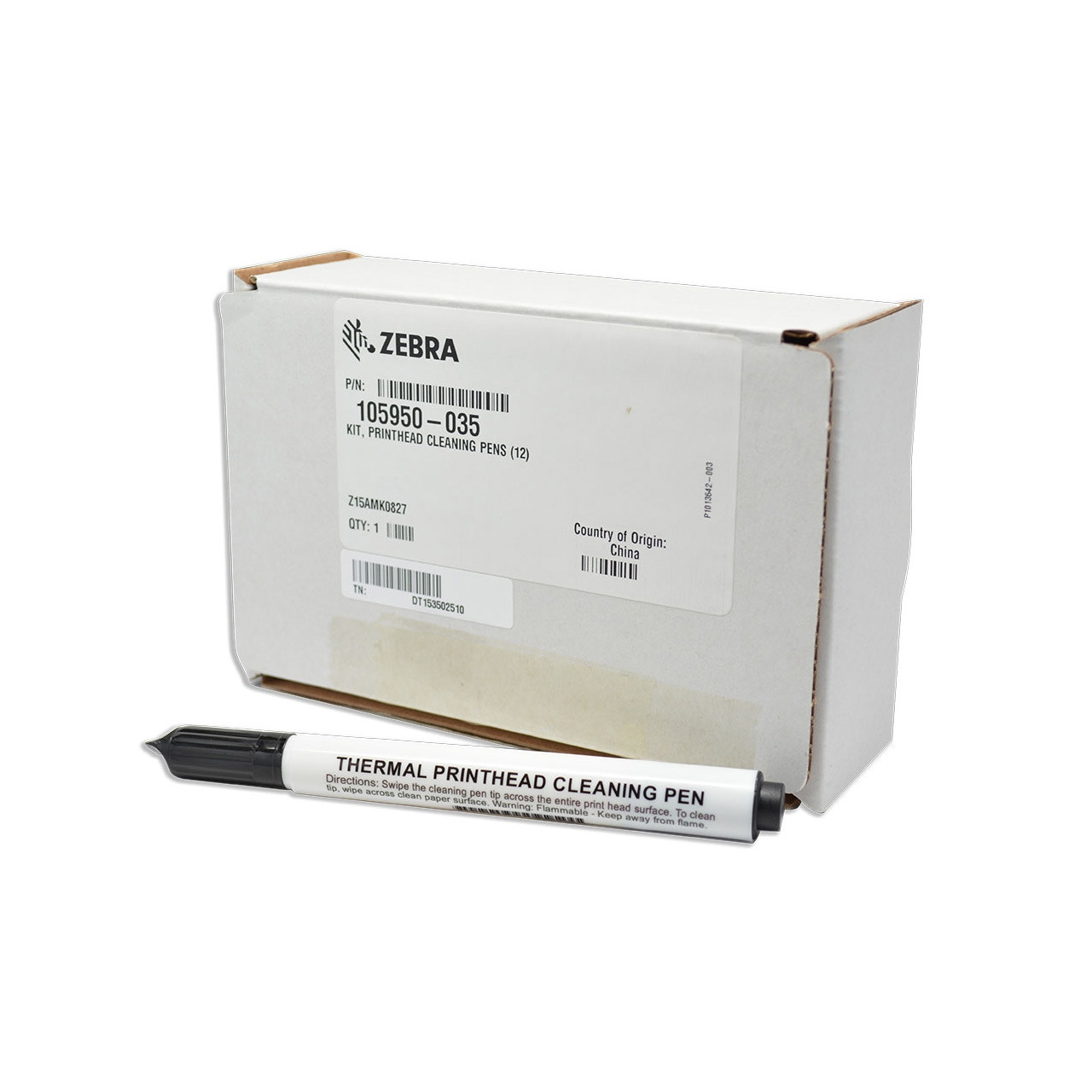 N. ゼブラのみ P1061562-01 - Zebra Printhead Cleaning Pens (Box of 12)